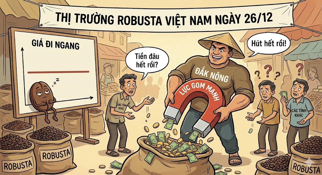 Robusta Việt Nam ngày 26/12: Nội địa 